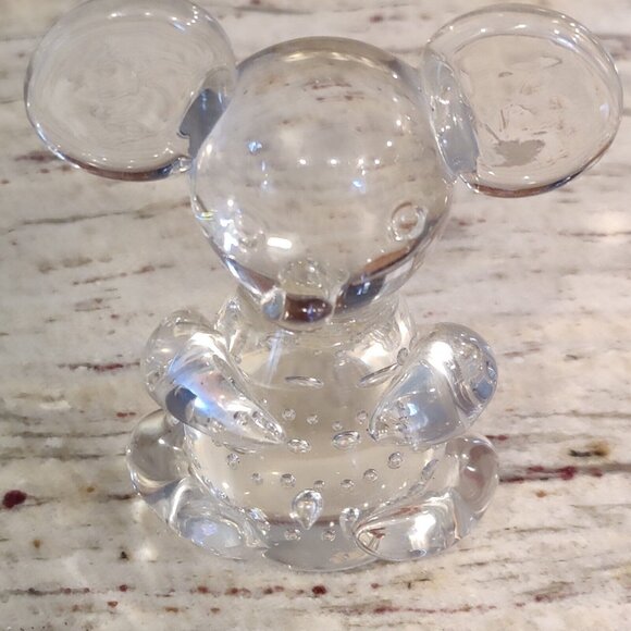 Vtg American Cut Crystal Bear Paperweight Figurine Bullicante Bubbles Taiwan 4" - Picture 7 of 11